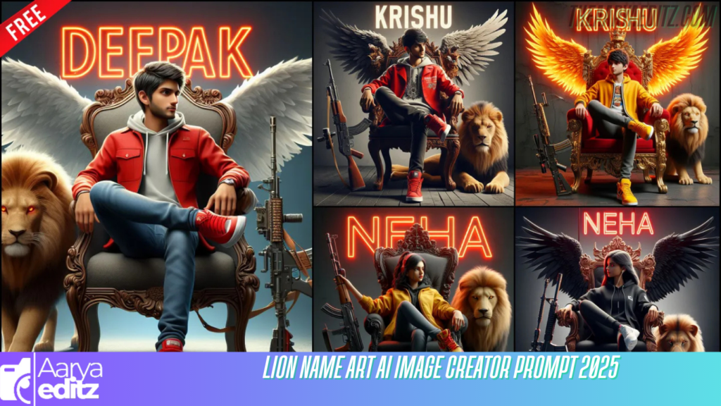 Lion Name Art Ai Image Creator Prompt 2025